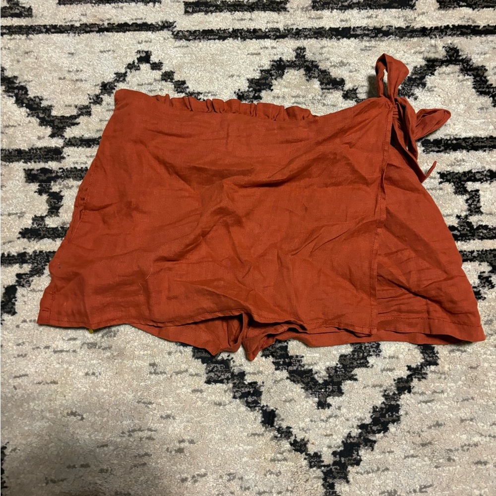 Orange wrap skort